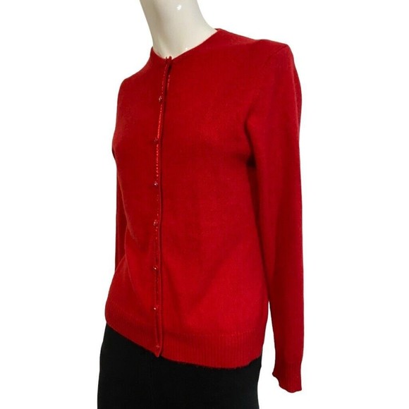 Parisian Signature 100% Cashmere Button Cardigan Womens Sweater Size PS - Picture 8 of 12